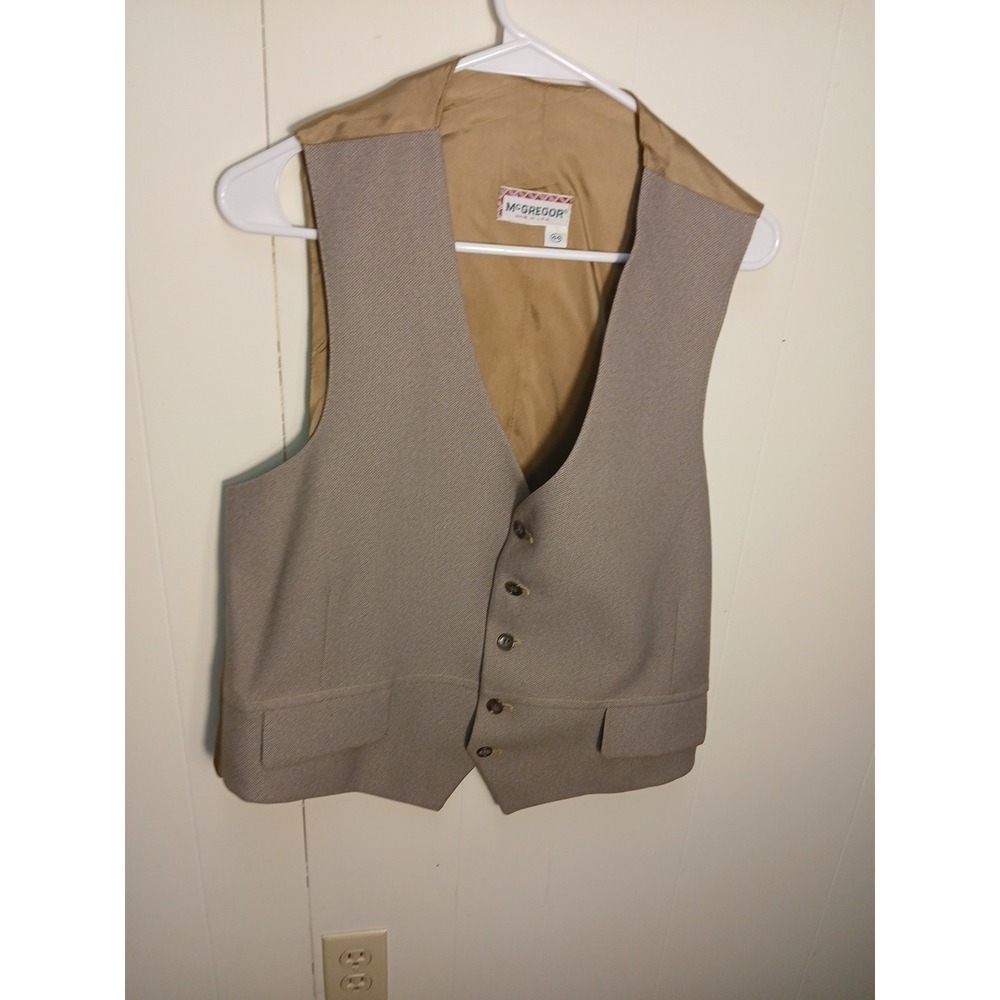 McGregor Vintage Beige  Five Button Suit Vest Size 44!!